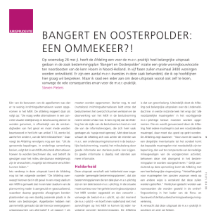 Bangert en Oosterpolder: een ommekeer?!