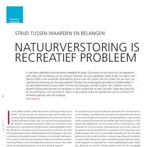 Natuurverstoring is recreatief probleem