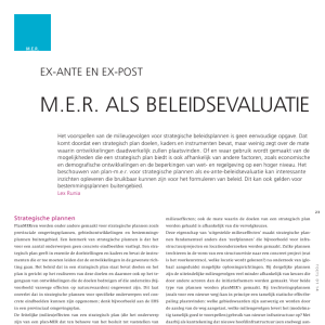 Ex-ante en ex-post: m.e.r. als beleidsevaluatie