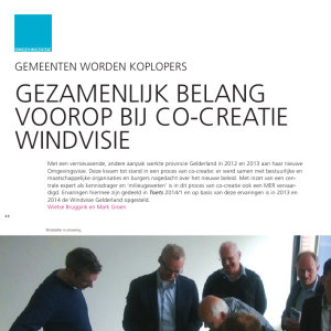 Gezamenlijk belang voorop bij co-creatie Windvisie