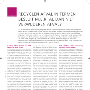 Recyclen afval in termen besluit m.e.r. al dan niet verwijderen afval?