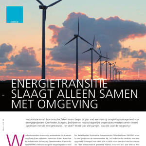 Energietransitie slaagt alleen samen met omgeving